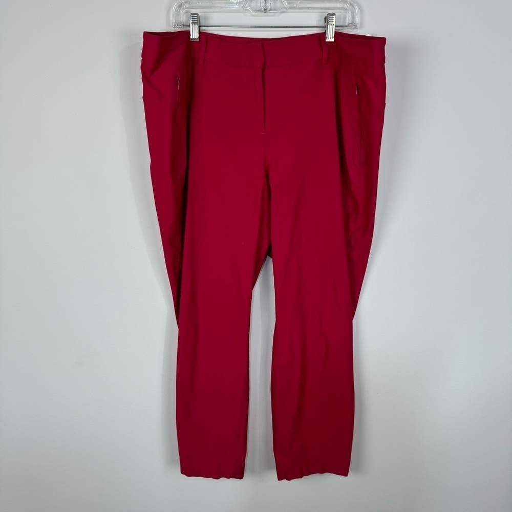 Lane Bryant Red Pink Ankle & Cropped Trousers Dress Pants Office Professional